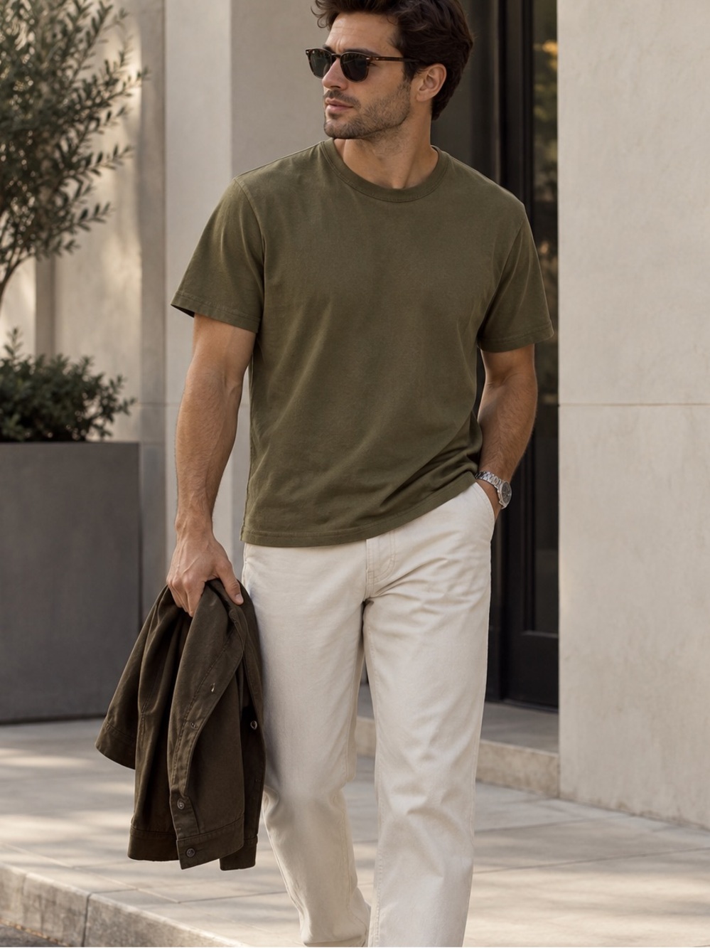 Folk Short Sleeve T-Shirt Mens M Green